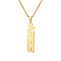 Minimalist 18K gold plated stainless steel Aries zodiac letter pendant necklace - Gold Aries