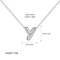 Minimalist silver bubble letter Y pendant necklace with adjustable chain length - Letter Y / Silver