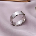 8mm matte brushed stainless steel ring with polished beveled edges for men and women - Size 5 / Steel