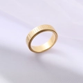Rotating gold stainless steel Buddhist ring with Heart Sutra mantra engraving - US 6 / Gold