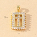 Größentabelle mit 2,6 cm Höhe und 1,5 cm Breite für den goldfarbenen Kreuzanhänger - Rechteckiger Rahmen Kreuz (A)