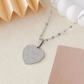 Silver stainless steel heart necklace with Super Mama engraving and wavy link chain - Super Mama Engraved (5982676447165) / Silver Heart Style 2