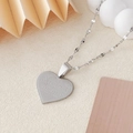 Zilveren roestvrijstalen hartjesketting met Super Mama gravure en reliëfafwerking - Zilver Hart Stijl 3