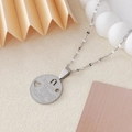 Zilveren Super Mama ketting met hart hanger en visgraatketting voor moeders - Zilver Rond Stijl 6
