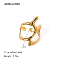 Verstellbarer unregelmäßiger Goldring in organischer Form mit polierter Oberfläche - Gold