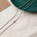 Detail of 3mm stainless steel ball chain with classic lobster clasp on textured fabric - Bead Chain / 2.4mm Width 60cm Length