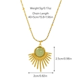 Détails du pendentif soleil bohème avec pierre verte, chaîne 40+5cm et taille de 2,5cm - Vert Clair (Collier 10)