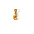 Makroansicht des 18k vergoldeten Chunky-Bubble-Buchstaben-C-Anhängers mit Glanzfinish - Gold Buchstabe C (TP001-C)