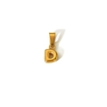 Detailansicht eines 3D-vergoldeten Buchstaben-D-Anhängers mit flacher Aufhängung - Gold Buchstabe D (TP001-D)