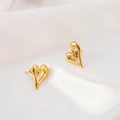 Goldene hohle herzförmige Edelstahl-Ohrstecker mit hochwertiger 18K-Vergoldung - Hohlherz-Design (2#)