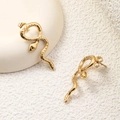 Schicke 18K vergoldete Edelstahl Schlangen-Ohrringe mit detaillierter Schuppenstruktur - Schlangen-Stil A (13#)