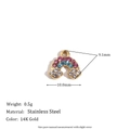 Mini rainbow heart pendant in 14K gold plated stainless steel with colorful zircons - Rainbow Pendant - Gold