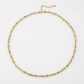 Colorful macaron stainless steel necklace with adjustable gold-tone extension chain - Macaron Multicolor Enamel Necklace