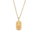 Gold Taurus zodiac pendant necklace with 18K plating and sparkling rhinestone border - Zirconia Oval Zodiac Necklace - Taurus