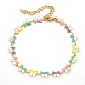 Gold stainless steel colorful butterfly necklace featuring vibrant enamel charms - Multicolor Enamel Butterfly Bracelet