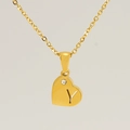 Collana a cuore in acciaio inossidabile placcata oro 18K con lettera Y e cristallo - Lettera Y
