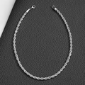 Classic silver stainless steel rope chain necklace with durable lobster clasp closure - 2.0mm Rope Chain Silver / 45cm