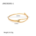 18K gold-plated titanium steel layered bracelet with a minimalist open-ended wrap design - Gold Curved Overlap Style (JDB2302001)