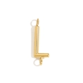Minimalistischer 18K vergoldeter Edelstahl Buchstabe L Anhänger mit zwei Ösen für DIY - Buchstabe L / Gold