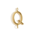Buchstabe Q Anhänger in 18K vergoldetem Edelstahl mit zwei Verbindungsschlaufen für DIY - Buchstabe Q / Gold
