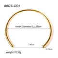 Polished 18K gold-plated minimalist collar necklace showing precise dimensions and weight - Gold Style (JDN2311004) / Gold