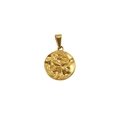 Pendentif en acier inoxydable plaqué or 18 carats avec détail de rose en relief poli - Rose Ronde (XTS07) / Or