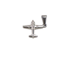 Pendentif avion en acier inoxydable argenté avec hélice pour colliers et bracelets - Avion (XTS04) / Acier