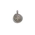 Pendentif boussole en acier argenté avec lettres N S E W et motif étoile polaire - Boussole (XTS05) / Acier