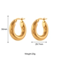 Polished 18K gold plated stainless steel chunky hoop earrings with 30mm diameter - Solid Smooth 30mm / Gold