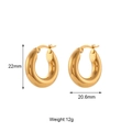 Detailed size specifications for thick gold-plated stainless steel hoop earrings - Solid Smooth 20mm / Gold