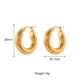 Polished 18K gold plated stainless steel chunky hoop earrings size details 26mm x 25.1mm - Solid Smooth 25mm / Gold