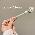 Handmade Chinese style hair stick with white bell orchid flowers and green leaf details - Yunge Jade Water Style