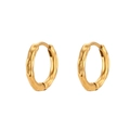 Unregelmäßige goldene Creolen mit minimalistischem Lava-Oberflächendesign - Unregelmäßige Mondoberfläche-Gold-15mm