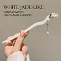 Elegant white lily of the valley hair pin with pearl tassel for traditional hairstyle - Lily of the Valley Pendant (Jade White)
