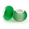 Translucent gradient green resin beads with silver metal core for DIY bracelets - Green Frosted Style (005)