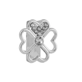 Silver four-leaf clover charm with shimmering cubic zirconia for 10mm slide bracelets - Standard Spec / Pave Four-Leaf Clover Style (45)