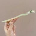 Elegant light green lily of the valley wooden hair stick for traditional hanfu hairstyles - Green Wind Chime Hairpin