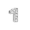 Silver number 1 charm with clear rhinestones for 10mm DIY bracelets and jewelry - Number 1
