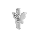 Silver butterfly slider with pave zircons for 10mm stainless steel bracelet bands - Normal Specification / Butterfly Style (04)