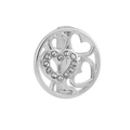 Zilveren holle hartbedeltje met zirkoon voor 10mm keeper mesh armband accessoire - Normale Specificatie / Hol Hart (05)