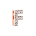 Roségoldener Buchstabe F Anhänger mit Kristallen für 10mm DIY Schiebe-Armbänder - Roségold-Buchstabe F