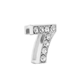 Sparkling silver number 7 charm with cubic zirconia for 10mm DIY slider bracelets - Number 7