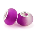 Frosted purple gradient glass beads with silver core for DIY charm bracelets - Purple Frosted Style (004)