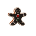 Gingerbread man slider bead in rose gold and black enamel for 10mm mesh bracelet - Gingerbread Man (06)