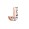 Roségoldener J-Buchstaben-Schiebeanhänger mit Strasssteinen für 10mm Armbänder - Roségold-Buchstabe J