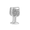 Zilveren wijnglas bedel met zirkonia voor 10mm slide keeper armbanden - Normale Specificatie / Wijnglasstijl (10)