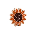 Rose gold sunflower charm with orange enamel petals for 10mm stainless steel bracelets - Sunflower (09)