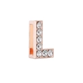 10mm Armband-Accessoire mit roségoldenem Buchstaben L und klaren Zirkoniasteinen - Roségold-Buchstabe L
