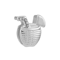 Zilveren tropische kokosnoot hanger met zirkonia voor 10mm mesh armbanden - Normale Specificatie / Tropisch Drankje (13)