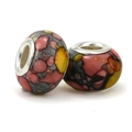 DIY European resin charms with abstract ink patterns for customizable charm bracelets - Abstract Ink (012)